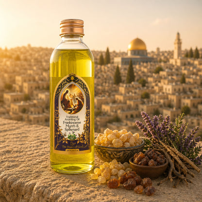Anointing Oil Frankincense, Myrrh and Spikenard 250ml – Rich, Layered Prayer Oil with a Deep Sacred Blend