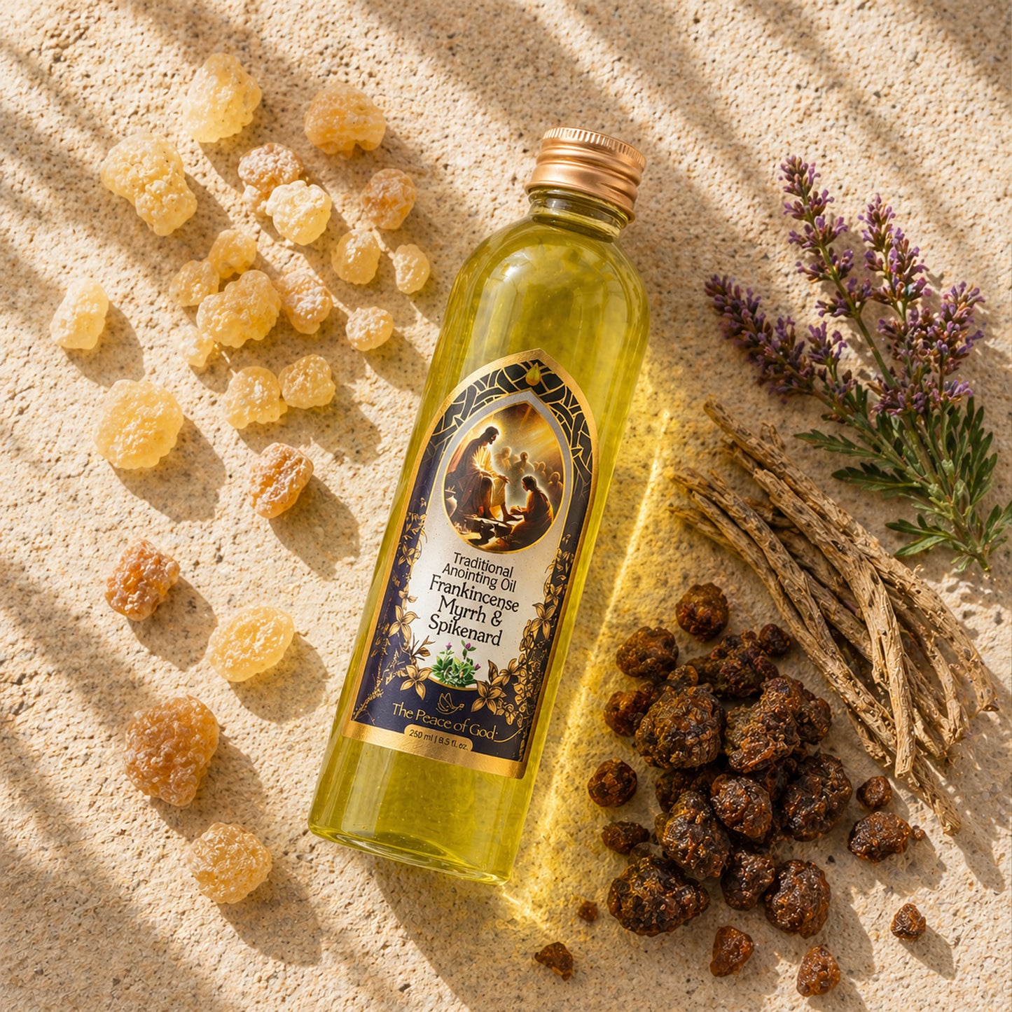 Anointing Oil Frankincense, Myrrh and Spikenard 250ml – Rich, Layered Prayer Oil with a Deep Sacred Blend