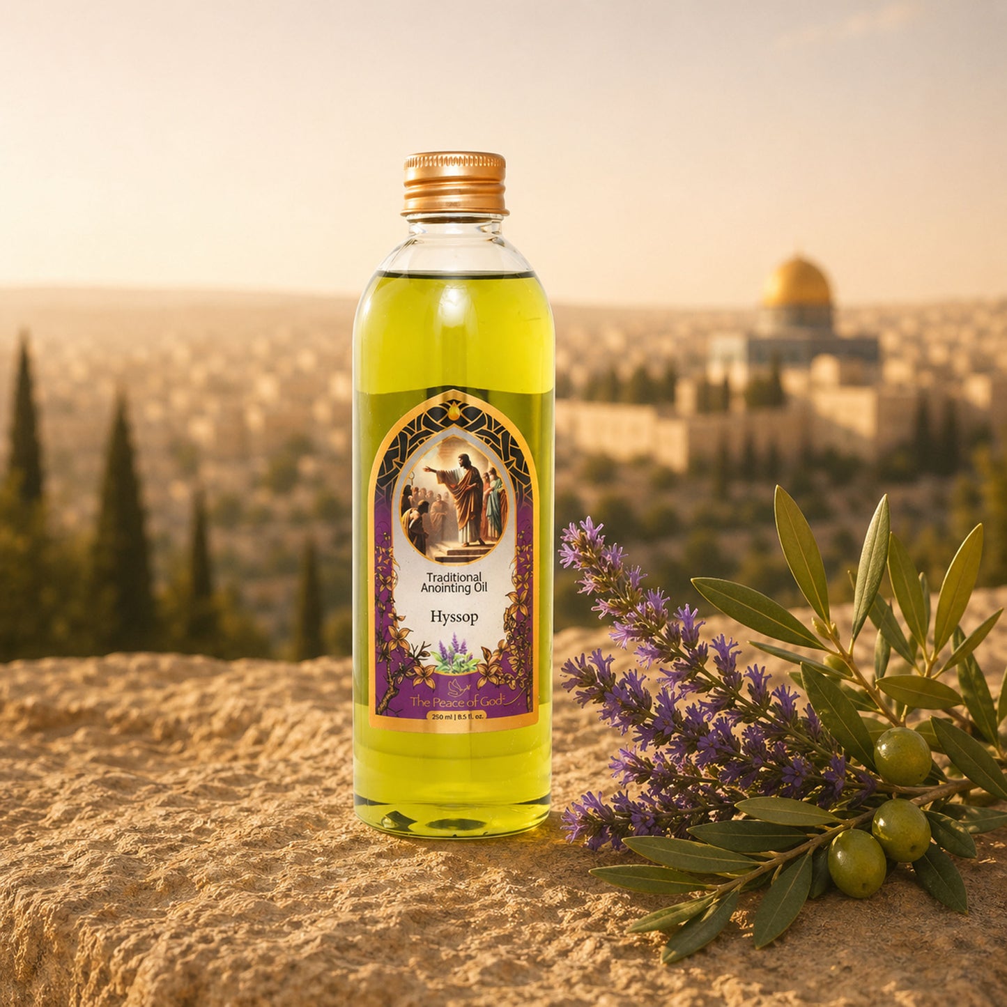 Anointing Oil Hyssop 250ml – Fresh, Cleansing Prayer Oil with a Clear Herbal Note