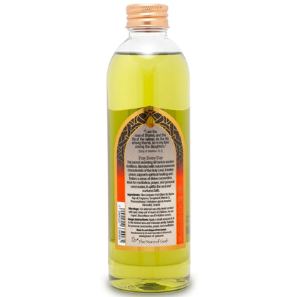 Holy Land anointing oil for prayer and meditation, made in Israel with olive oil, supports spiritual healing and peace.
