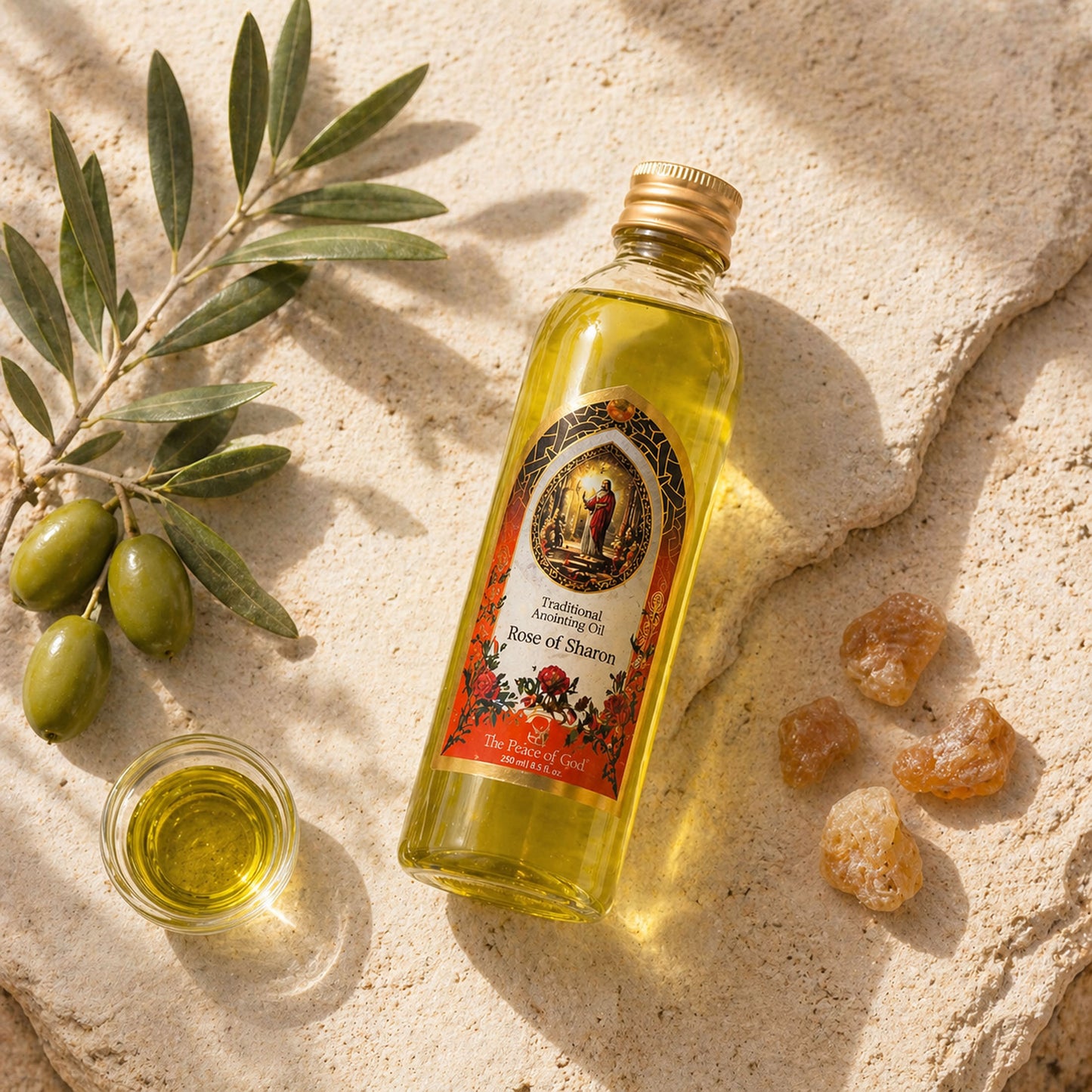 Traditional Rose of Sharon anointing oil, Holy Land gift