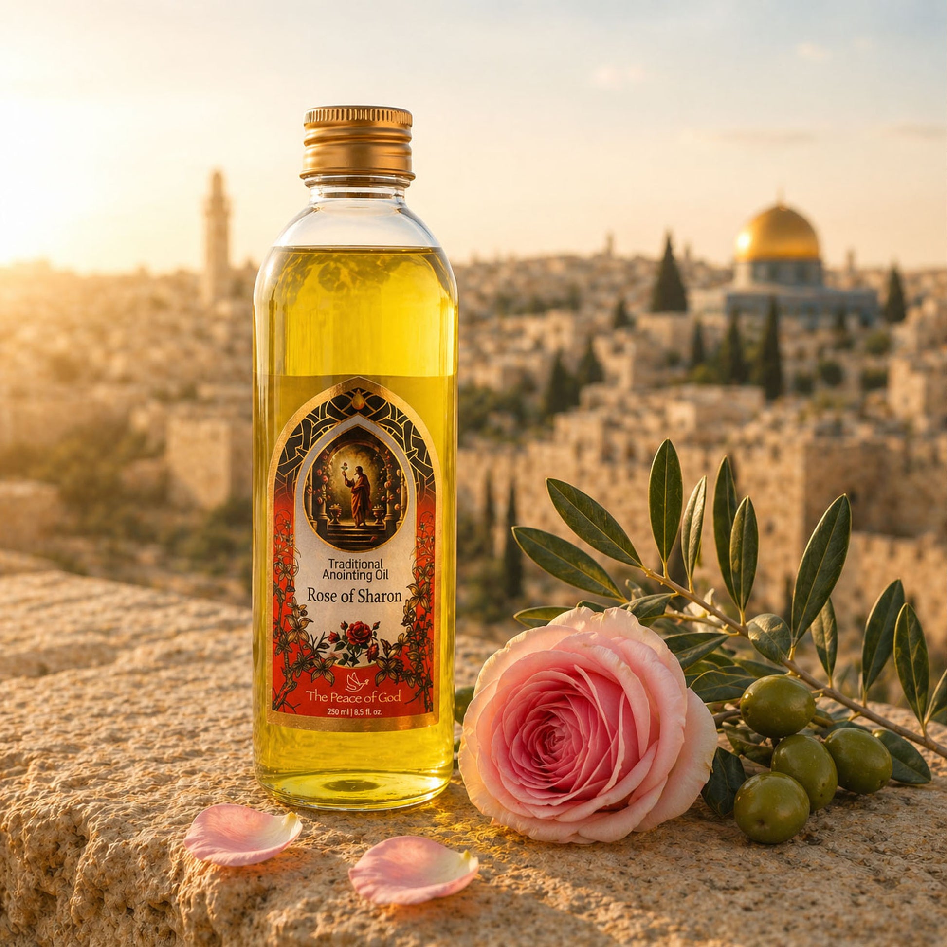 Traditional Rose of Sharon anointing oil, Holy Land gift