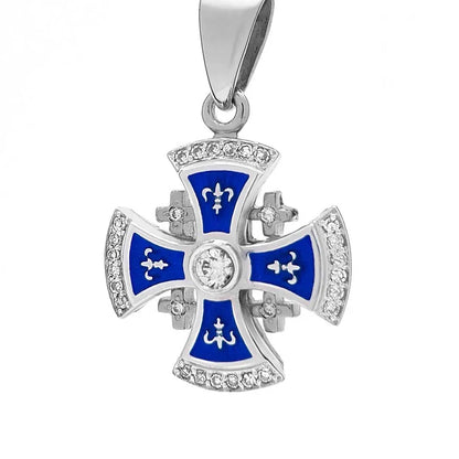 Diamond Jerusalem Cross 14K White Gold 