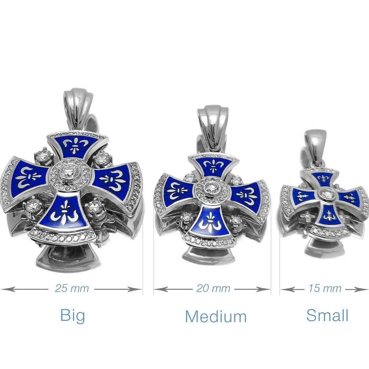 Diamond Jerusalem Cross 14K White Gold 