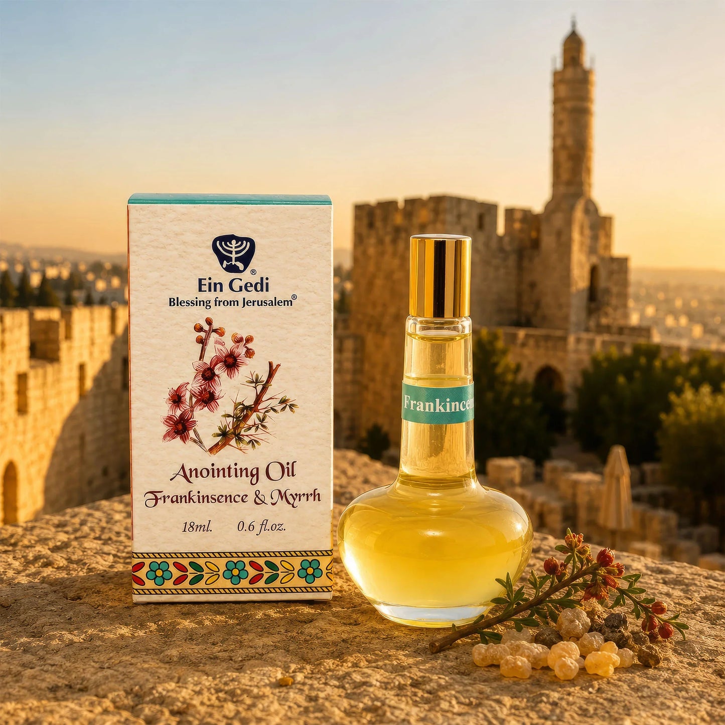 Frankincense and Myrrh anointing oil Christian gift from Jerusalem