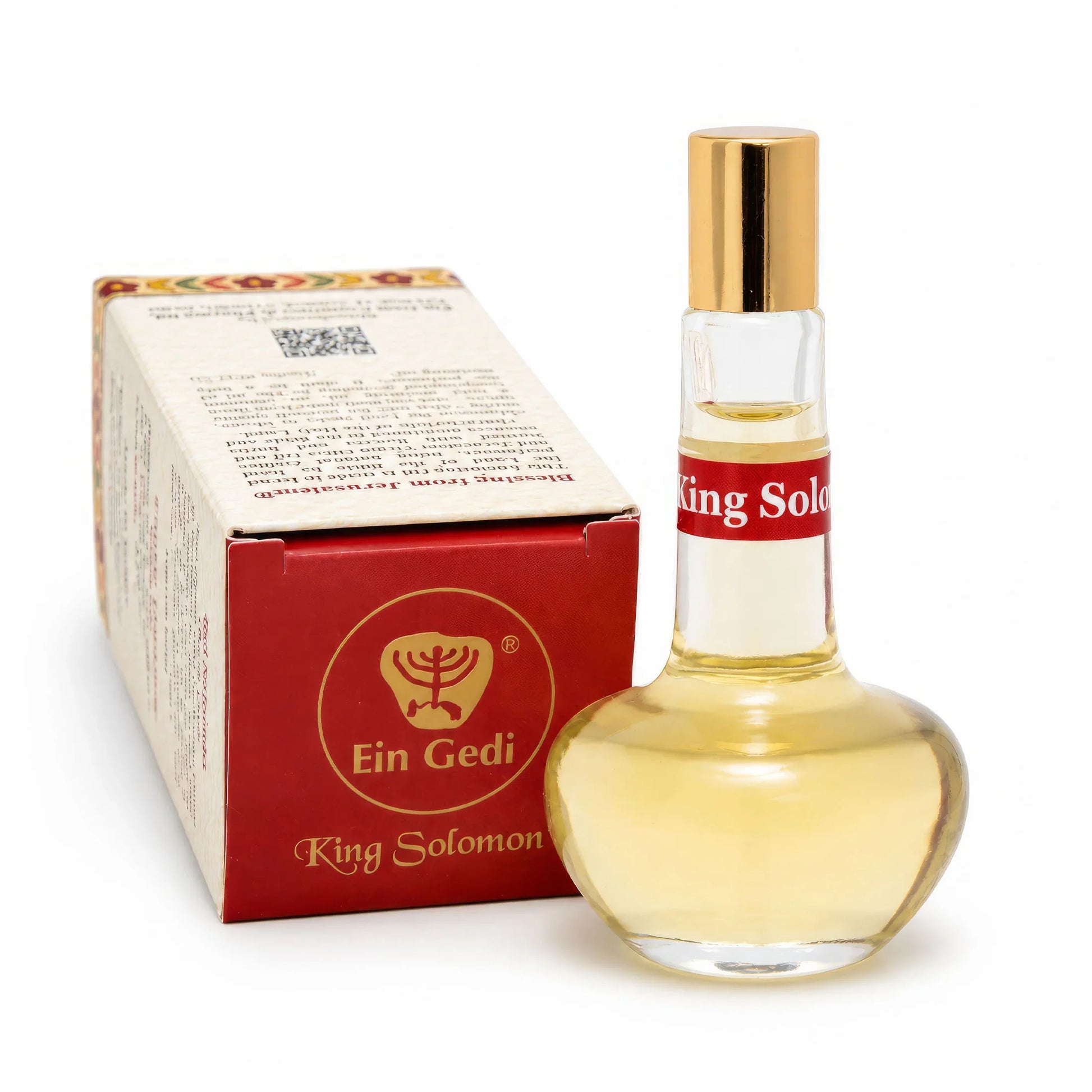 King Solomon anointing oil box with Blessing from Jerusalem text