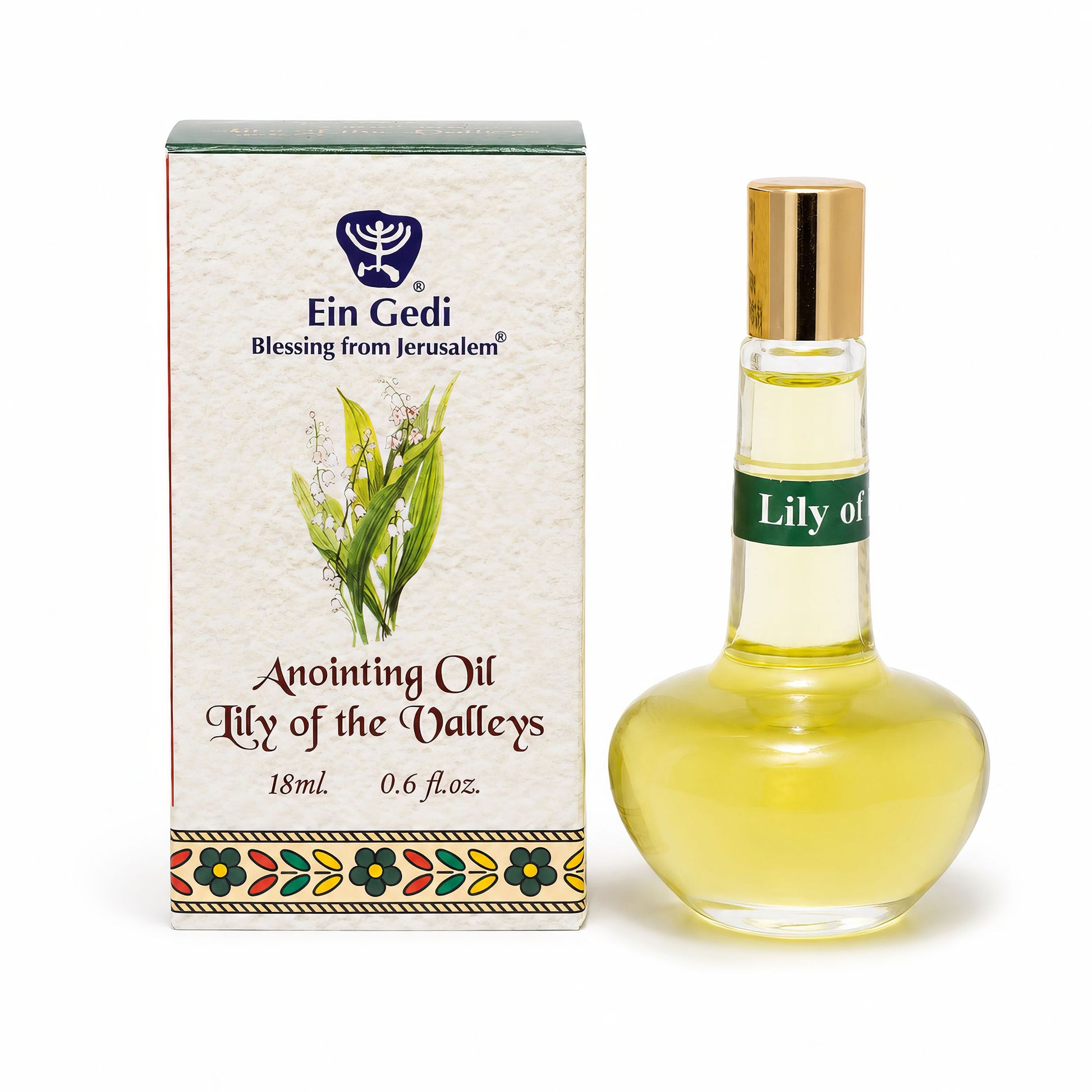 Lily of the Valleys anointing oil by Ein Gedi with 18 ml bottle and gift box