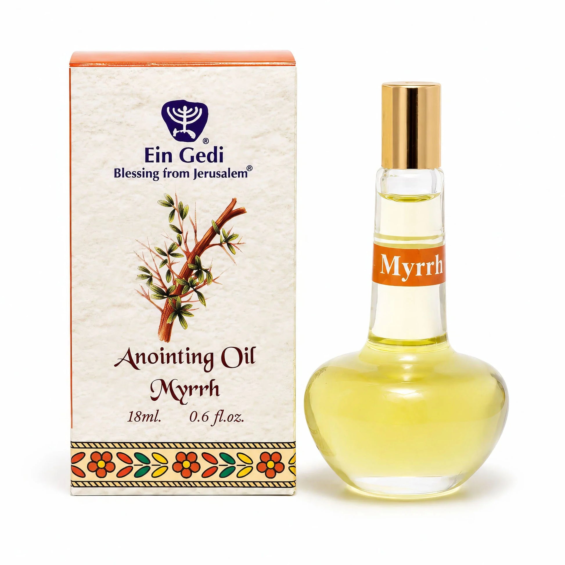 Myrrh anointing oil by Ein Gedi with 18 ml bottle and gift box
