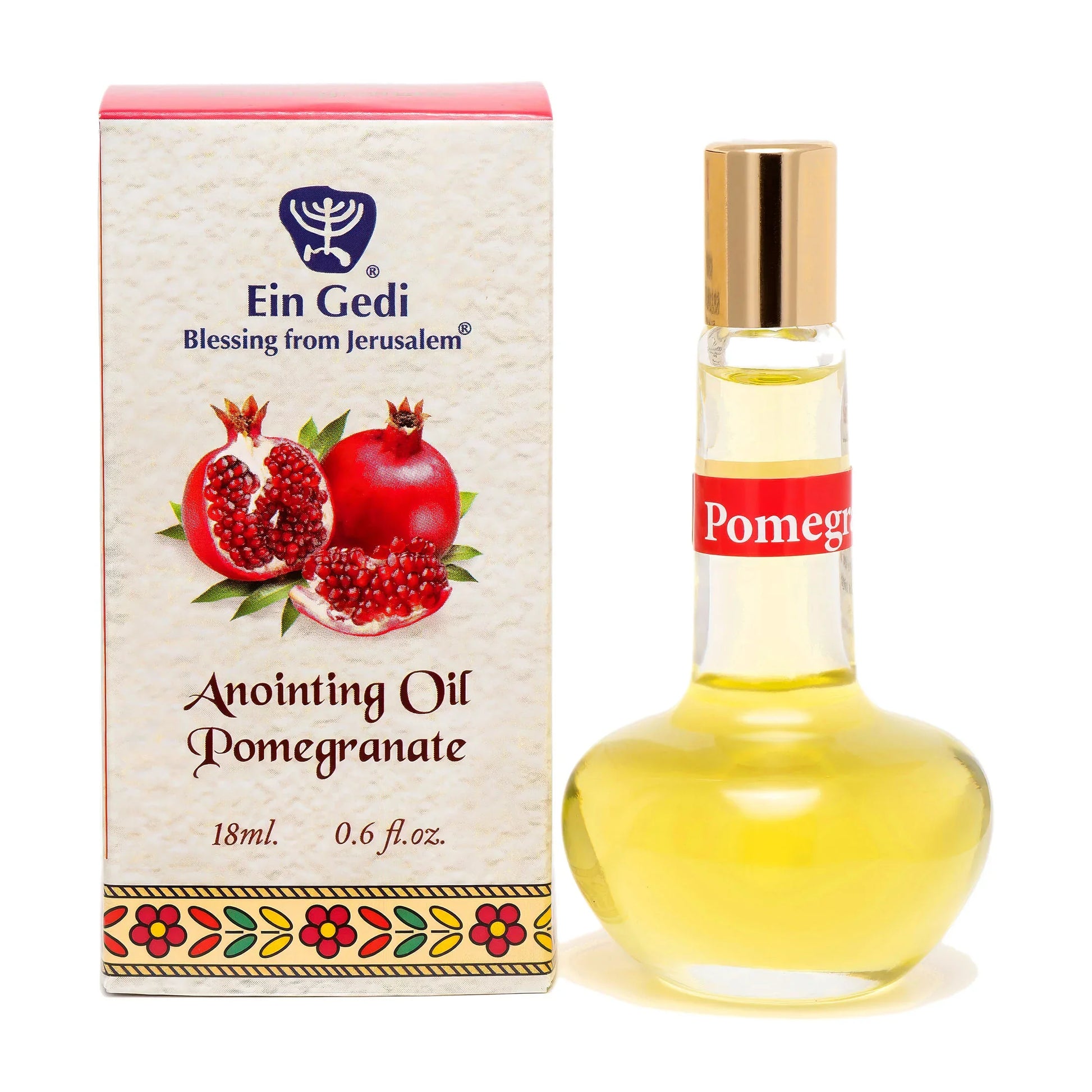 Pomegranate anointing oil by Ein Gedi with 18 ml bottle and gift box