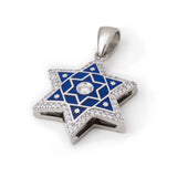 Star of David Necklace with Diamonds 14К Gold and Enamel