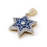 Star of David Necklace with Diamonds 14К Gold and Enamel