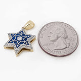 Star of David Necklace with Diamonds 14К Gold and Enamel