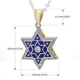 Star of David Necklace with Diamonds 14К Gold and Enamel