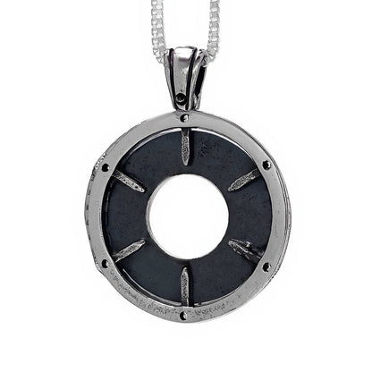 Sterling Silver Shema Israel Circle Pendant