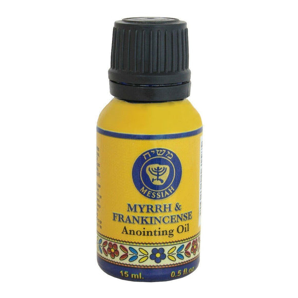 Anointing Oil Myrrh & Frankincense Cobalt Blue Glass Bottle 15ml - bluewhiteshop