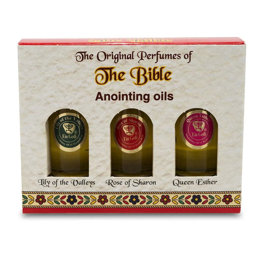 Anointing Oils Set: Lily of the Valleys, Rose of Sharon, Queen Esther - bluewhiteshop