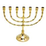 Brass Copper Classic 7 Branched Jewish Menorah 8.3inch - bluewhiteshop
