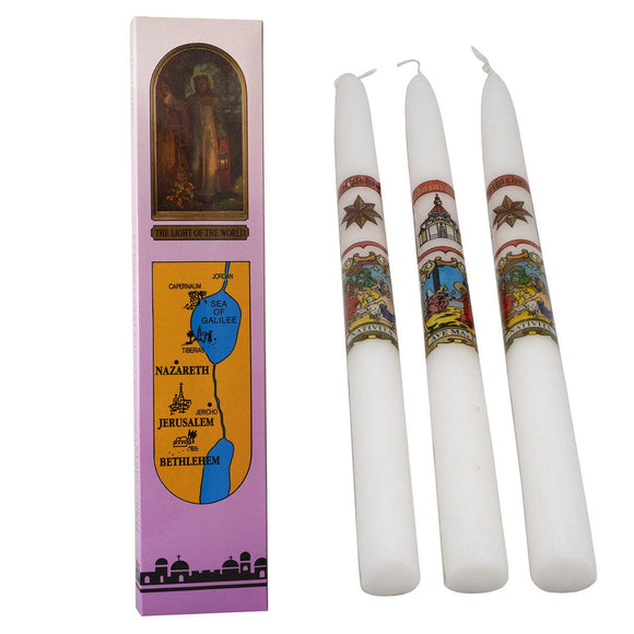 Candles From Holy Land, Jerusalem, Bethlehem, Nazareth - bluewhiteshop