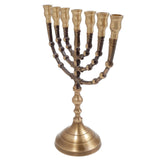 Classic 7 Branched Temple Menorah 9,2 inch from Jerusalem Bronze - bluewhiteshop