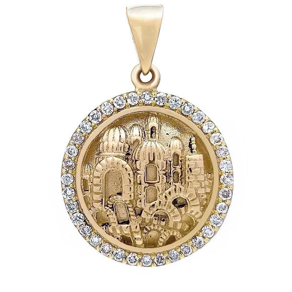 Diamond Necklace Echoes of Jerusalem Gold 14K Jewelry by Anbinder - bluewhiteshop