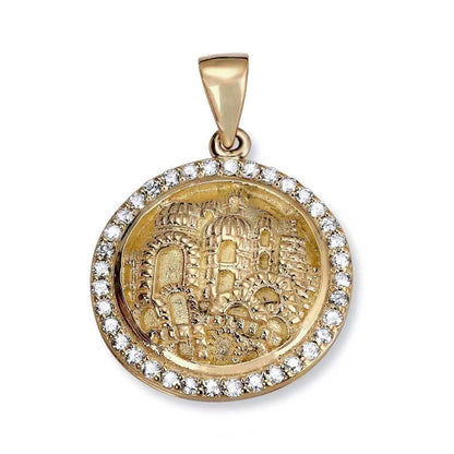 Diamond Necklace Echoes of Jerusalem Gold 14K Jewelry by Anbinder - bluewhiteshop