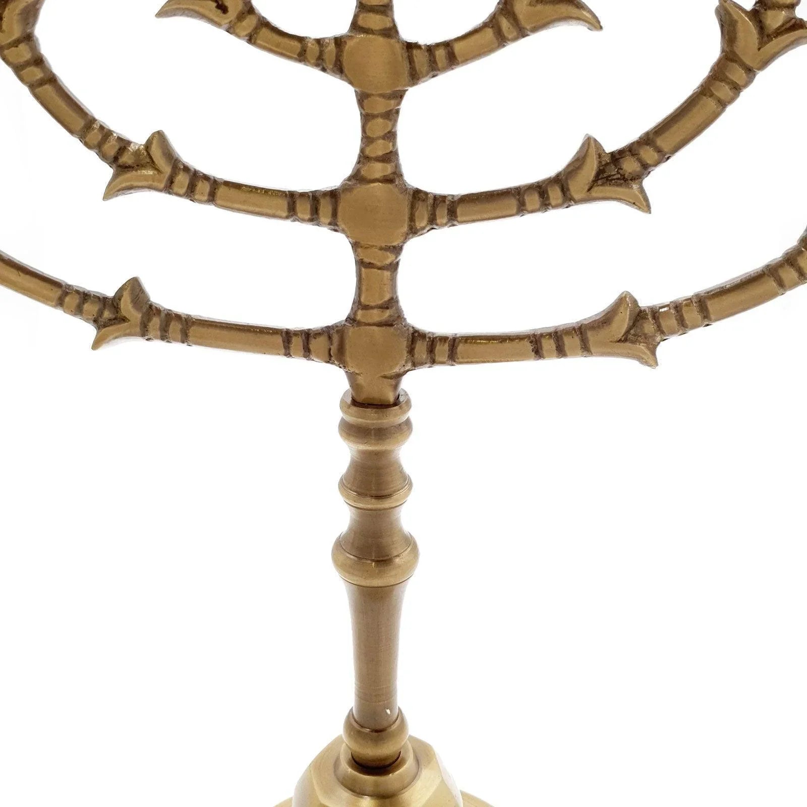 Elegant Seven Branched Jerusalem Menorah 12,2 inch Antique Bronze - bluewhiteshop