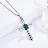 Elegant Vintage Cross Pendant Necklace: Dark or Light and Alluring, Featuring High-Quality Brass and Glistening Crystals - bluewhiteshop