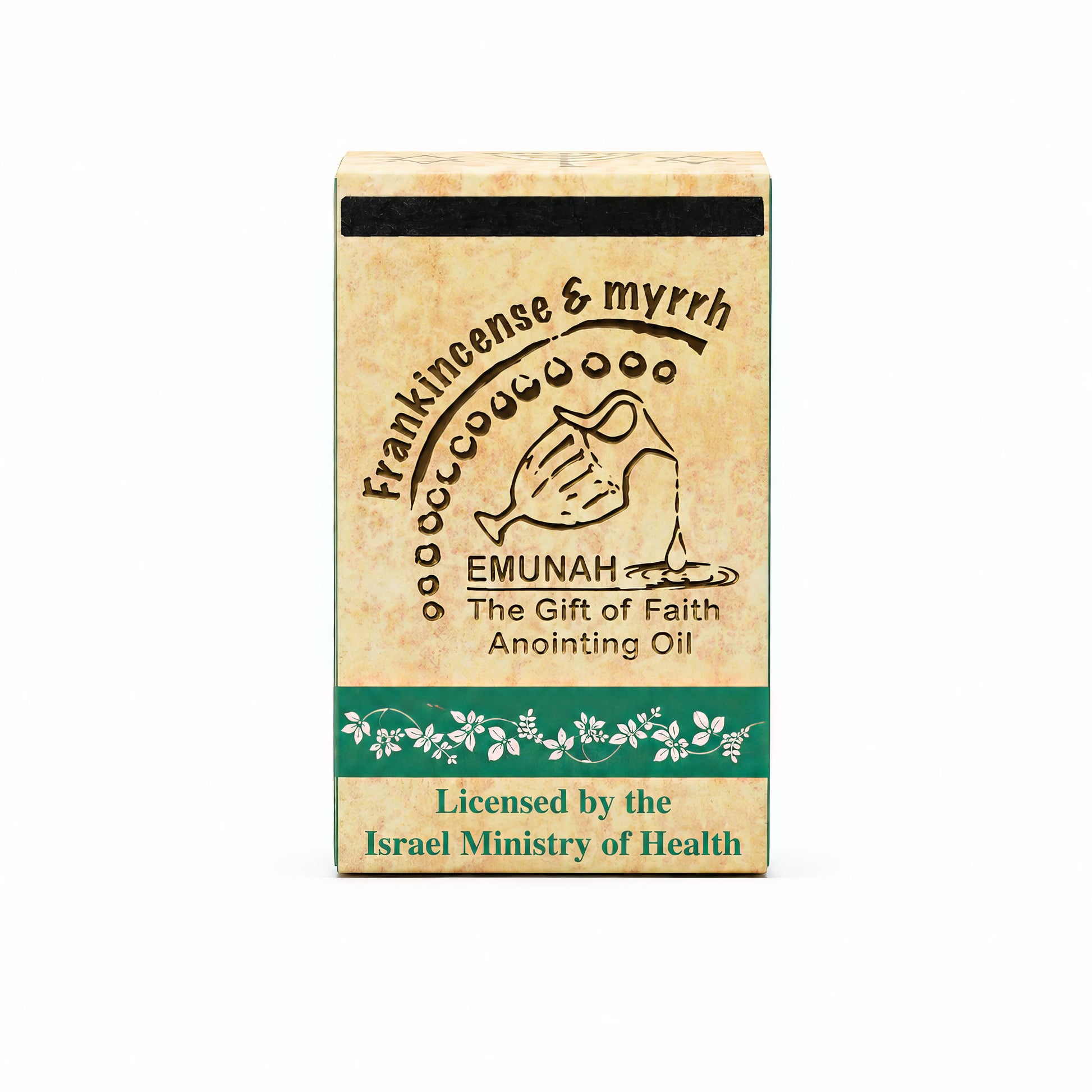 Front of Frankincense and Myrrh anointing oil presentation box