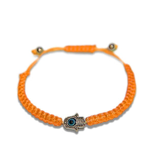FREE Adjustable Orange String Bracelet with Hamsa Hand Blessed in Holy Land - bluewhiteshop