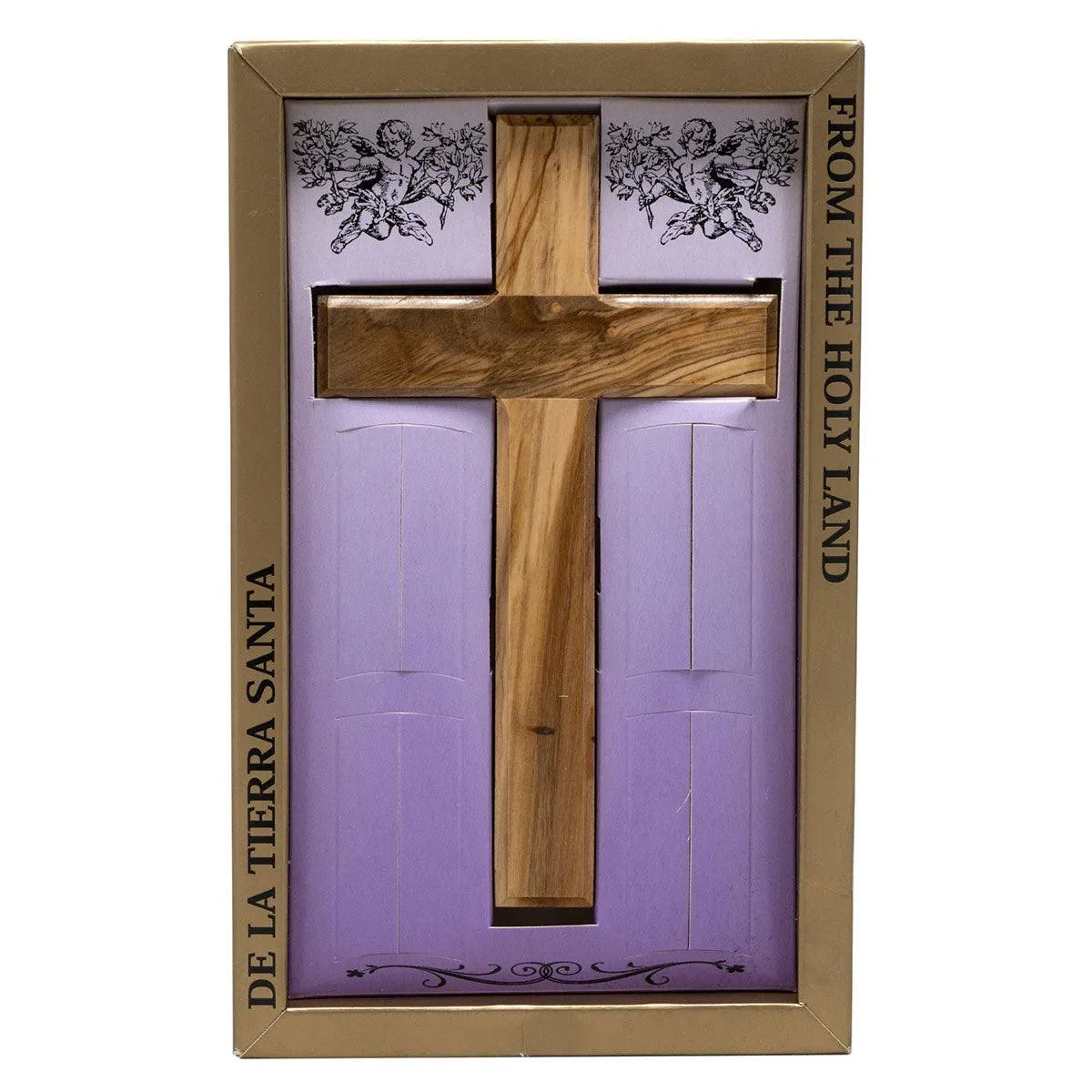 Genuine Olive Wood Holding and Wall Cross from Holy Land - bluewhiteshop