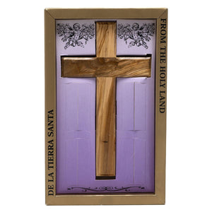 Genuine Olive Wood Holding and Wall Cross from Holy Land - bluewhiteshop