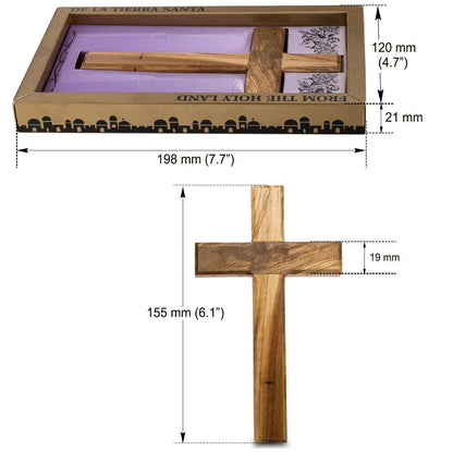 Genuine Olive Wood Holding and Wall Cross from Holy Land - bluewhiteshop