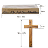 Genuine Olive Wood Holding and Wall Cross from Jerusalem 4.7 inch - bluewhiteshop
