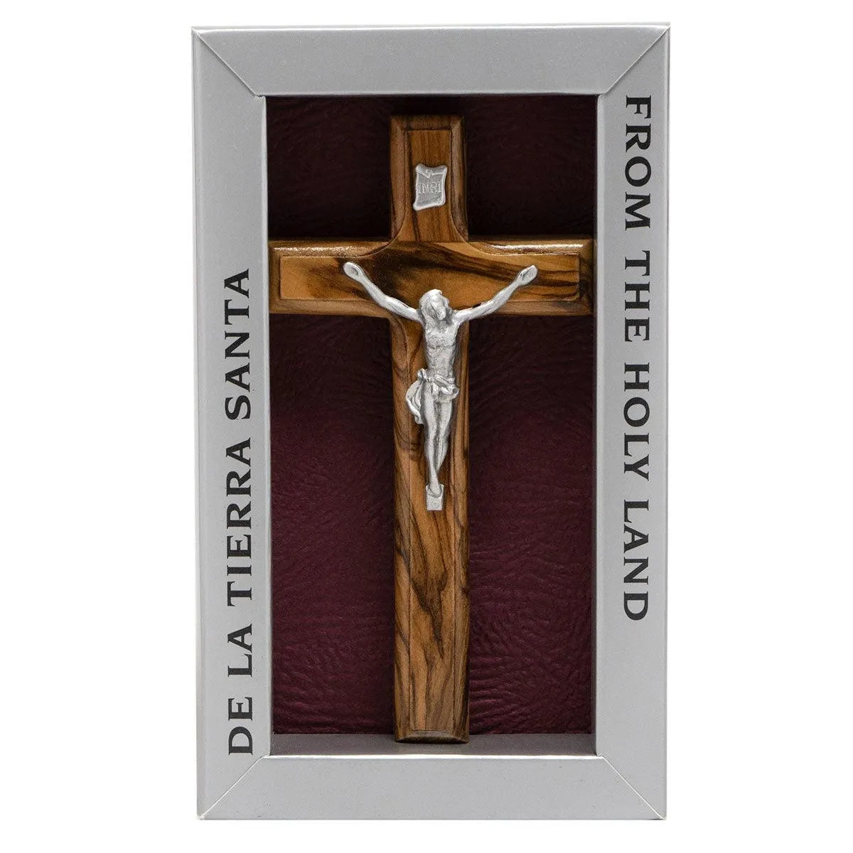 Genuine Olive Wood Holding and Wall Crucifix from Holy Land - bluewhiteshop