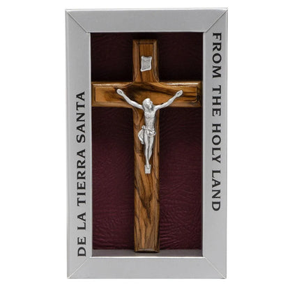 Genuine Olive Wood Holding and Wall Crucifix from Holy Land - bluewhiteshop