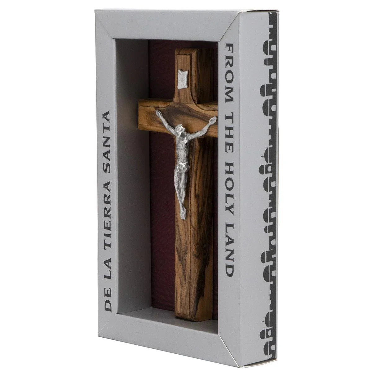 Genuine Olive Wood Holding and Wall Crucifix from Holy Land - bluewhiteshop