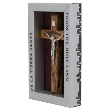 Genuine Olive Wood Holding and Wall Crucifix from Holy Land - bluewhiteshop