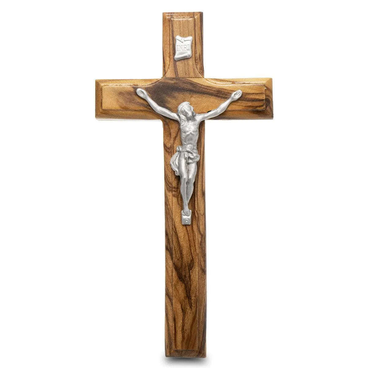 Genuine Olive Wood Holding and Wall Crucifix from Holy Land - bluewhiteshop