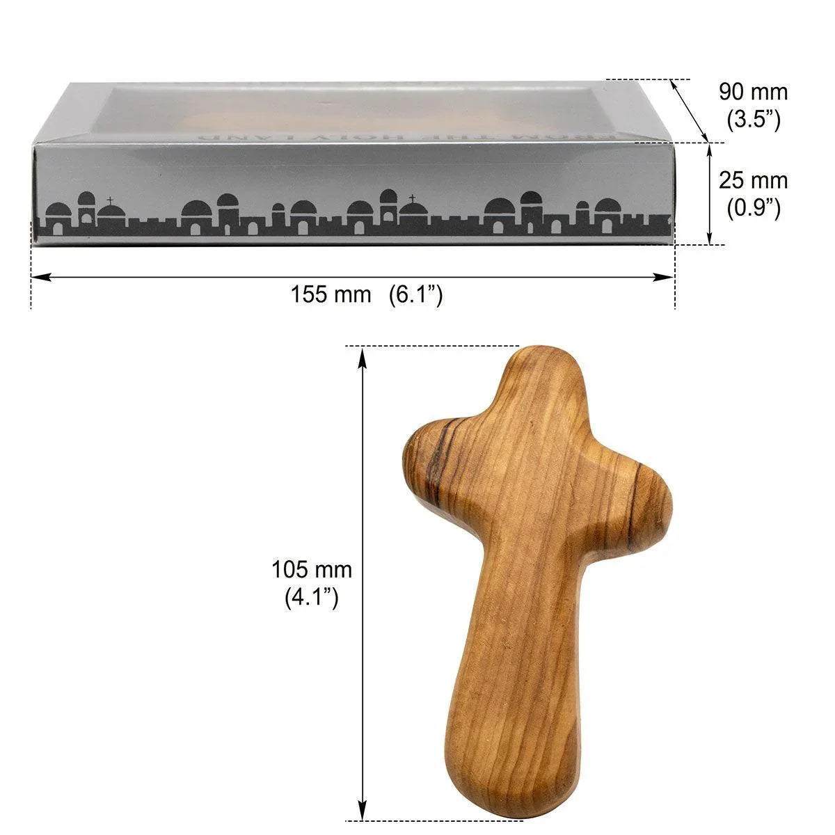 Genuine Olive Wood Holding Cross from Bethlehem - bluewhiteshop