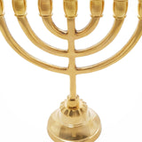 Gold Plated Jewish Candle Holder 7 Branched 5,5 inch from Jerusalem - bluewhiteshop