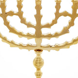 Gold Plated Menorah 7 Branched 7.8 inch from Jerusalem - bluewhiteshop