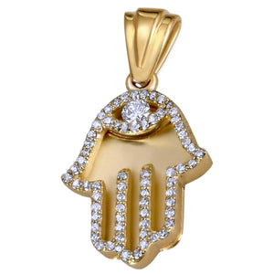 Hamsa Pendant Gold 14K With 69 Diamonds Jewelry by Anbinder - bluewhiteshop