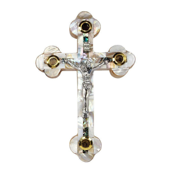 Hand Made Religion Crucifix Olive Wood with Mother of Pearl from Bethlehem 7
