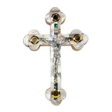 Hand Made Religion Crucifix Olive Wood with Mother of Pearl from Bethlehem 7" - bluewhiteshop