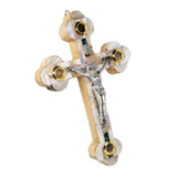 Hand Made Religion Crucifix Olive Wood with Mother of Pearl from Bethlehem 7" - bluewhiteshop