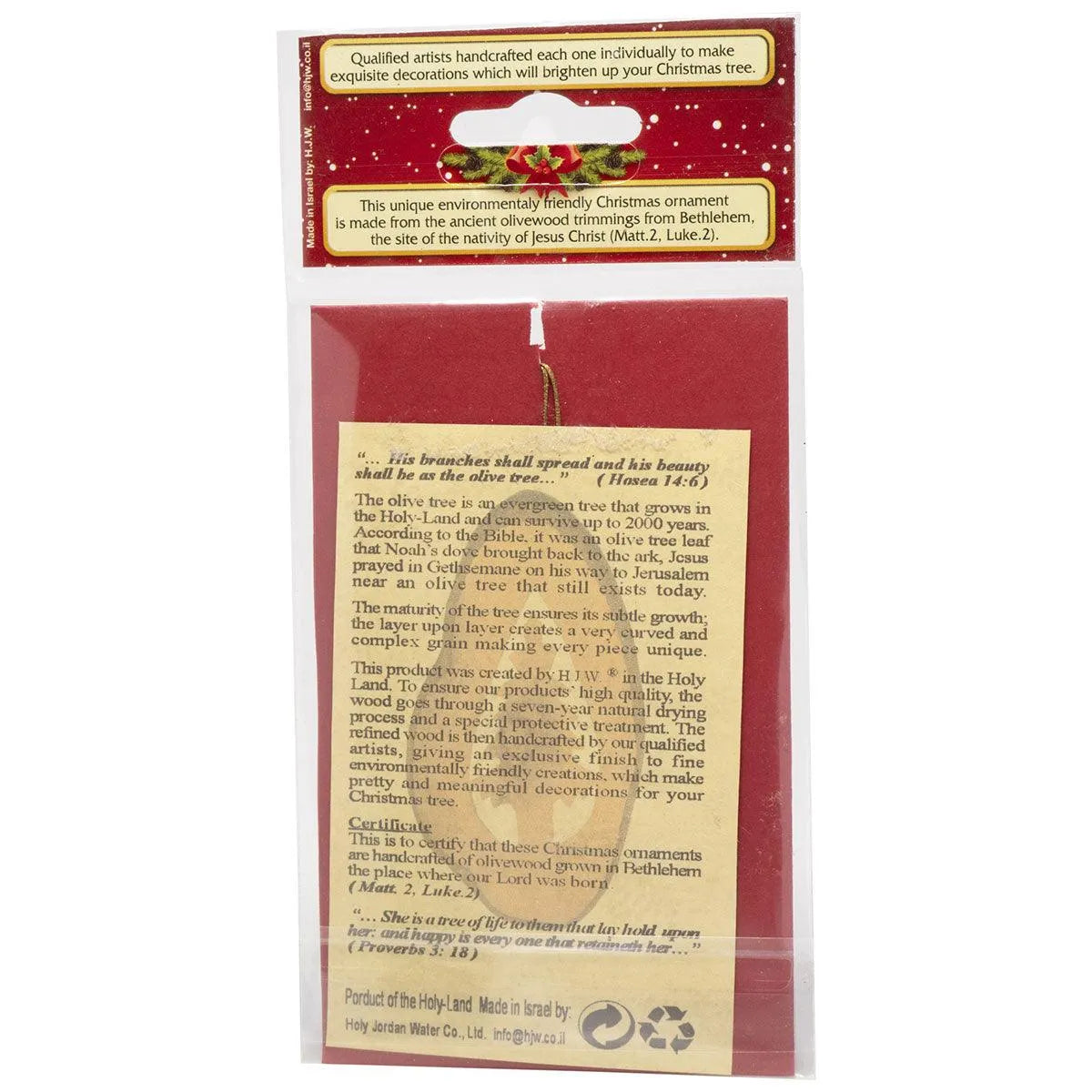 Handcrafted Olive Wood Christmas Ornament Bell Nativity scenes - bluewhiteshop