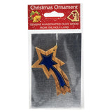 Handcrafted Olive Wood Christmas Ornament Star of Bethlehem - bluewhiteshop