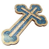 Handmade Cross with Semi-Precious Stones blessed in Jerusalem 10.6" - bluewhiteshop