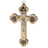Handmade Crucifix with Semi-Precious Stones blessed in Jerusalem 5.5" - bluewhiteshop