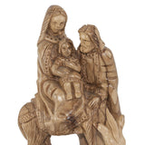 Holy Family Mary, Joseph and Jesus on Donkey Olive Wood Handmade from Bethlehem - bluewhiteshop